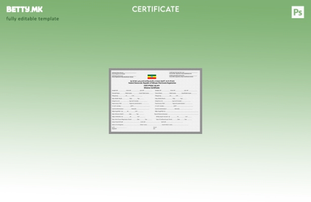 модерен стил Етиопија Шаблон за Австралија за развод за регистрација на витални 